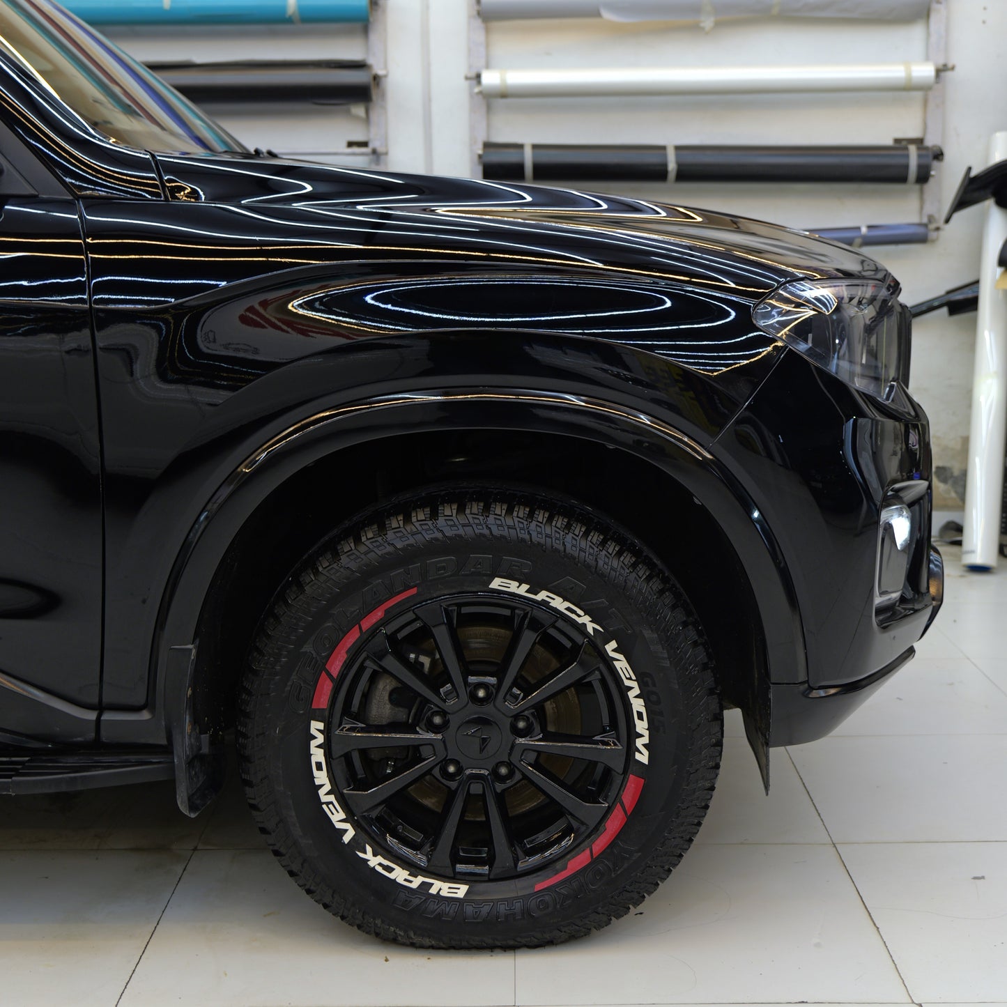 Motorik Black Venom Car Tyre Stickers with Gun Strips Set of 4 tyres