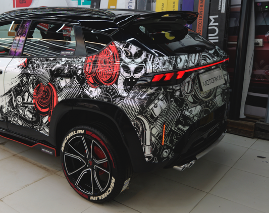 Machine Theme Side Car Graphics for All Car (both sides and Rear)