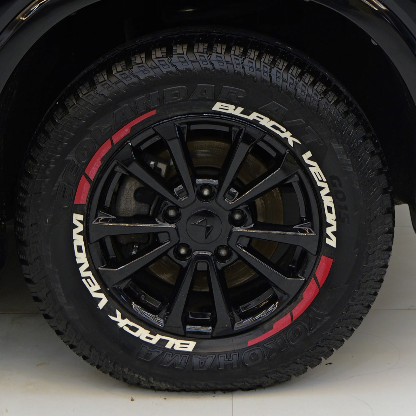 Motorik Black Venom Car Tyre Stickers with Gun Strips Set of 4 tyres