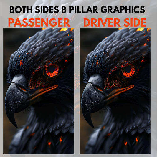 MOTORIK Eagle Design B-Pillar Graphics Compatible for all cars (Both Side)
