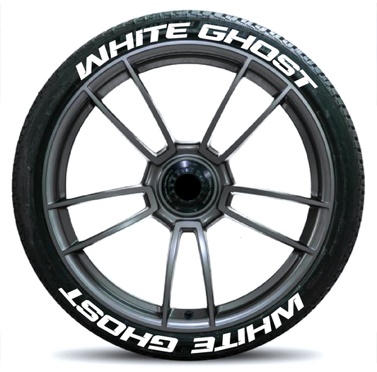 MOTORIK RUBBER TIRE STICKERS 3D KIT-WHITE GHOST(W) -FOR 14 TO18 INCH WHEELS (SET FOR 4 WHEELS)
