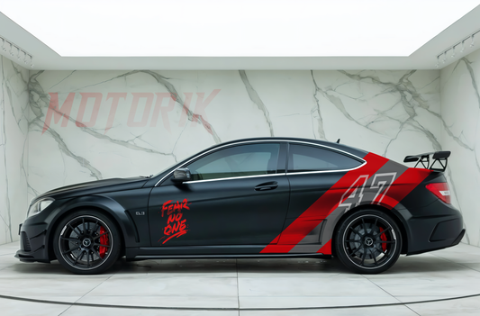 Sporty strip layre Side Car Graphics for All Sedan Car (both side)