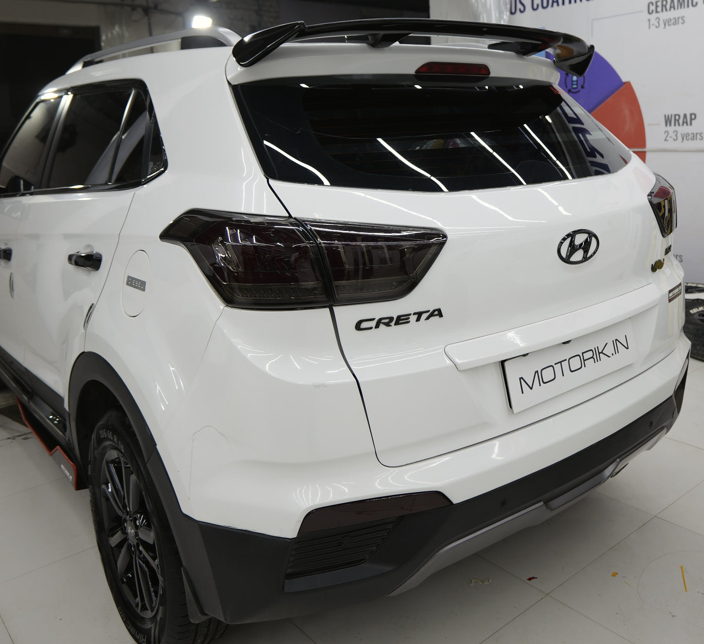 Motorik Sporty Hatchback Rear Spoiler | Sleek Roof Spoiler for Hyundai Creta Car