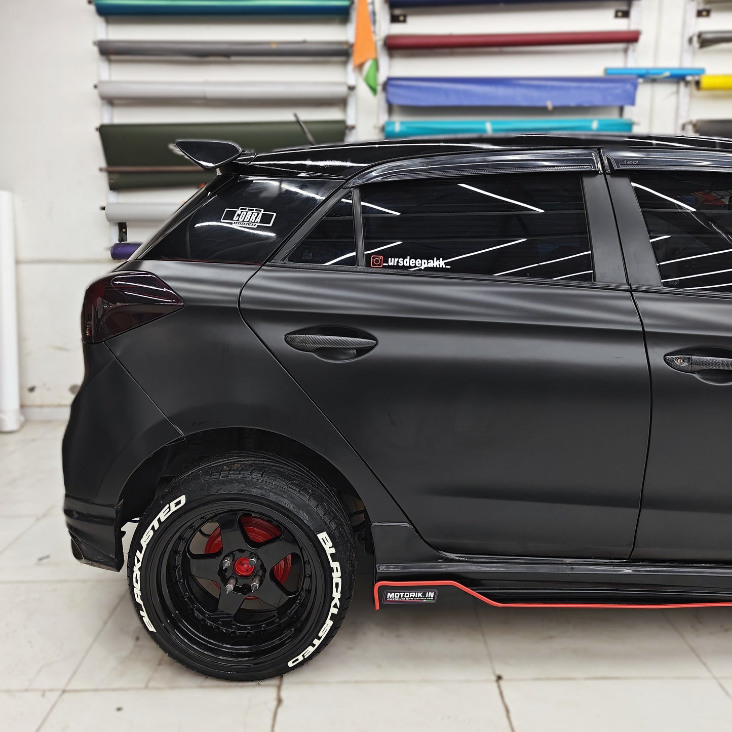 Motorik Blacklisted(W) Car Tyre Stickers Kit - for 15 to 20 Inch Wheels (Set for 4 Wheels)