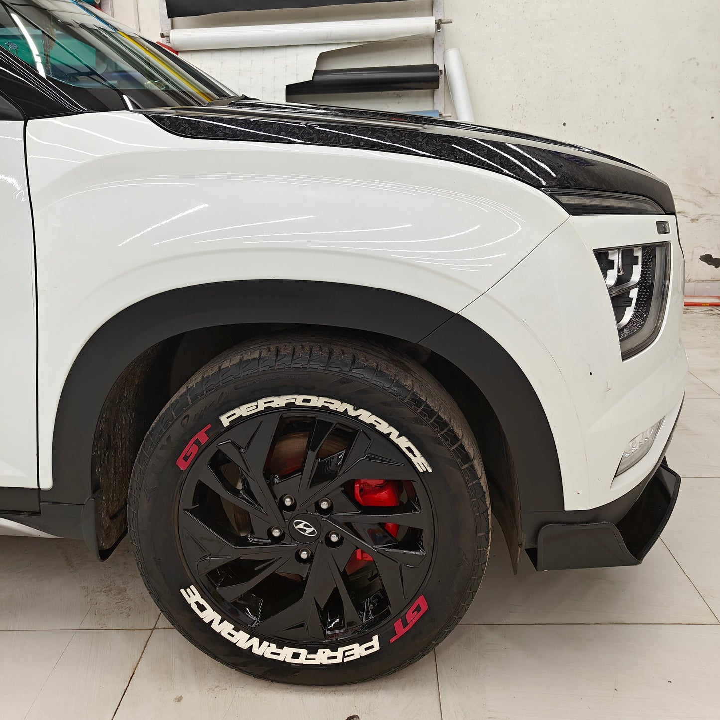 MOTORIK GT(R) Performance(W) 3D Rubber Tire Stickers for 14 to 21 Inch Wheels (Set for 4 Wheels)