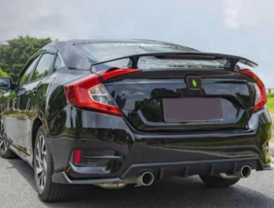 Motorik LED Light-Type Rear Spoiler for Honda Civic | Gloss Black Finish | Sporty Trunk Wing
