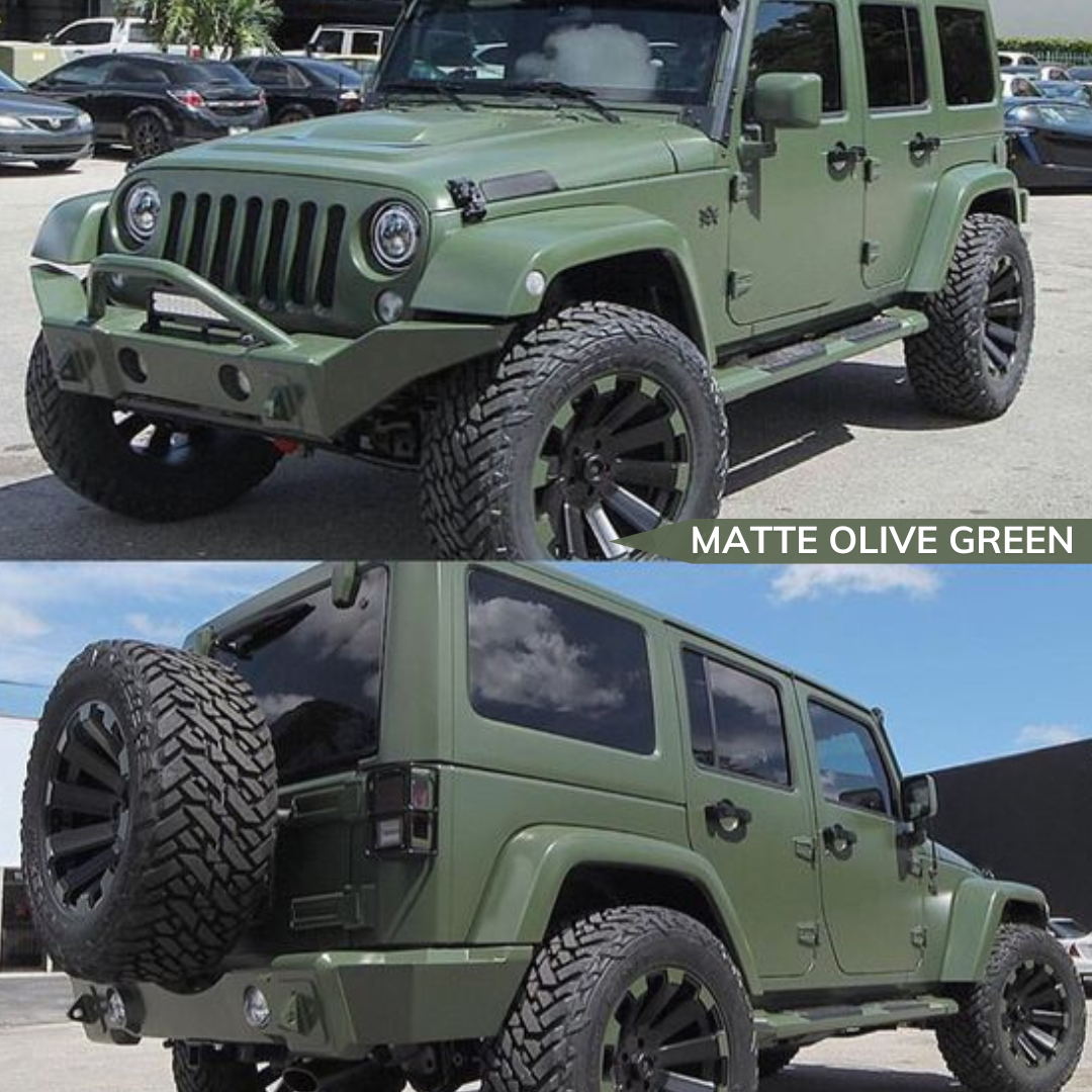 Motorik Matte Olive Green Wrap – Premium Wrap for Jeep Wrangler and SUVs