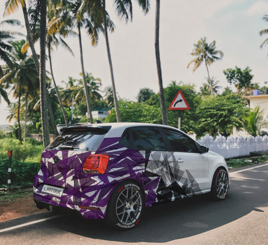 Purple Crystal Sides & Rear Car Graphics for All Cars (Both Sides and Rear)