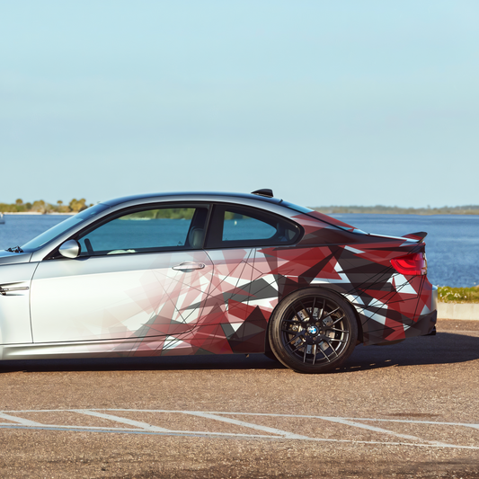 white car Crystal sides & Rear Car Graphics for All Cars (Both Sides)