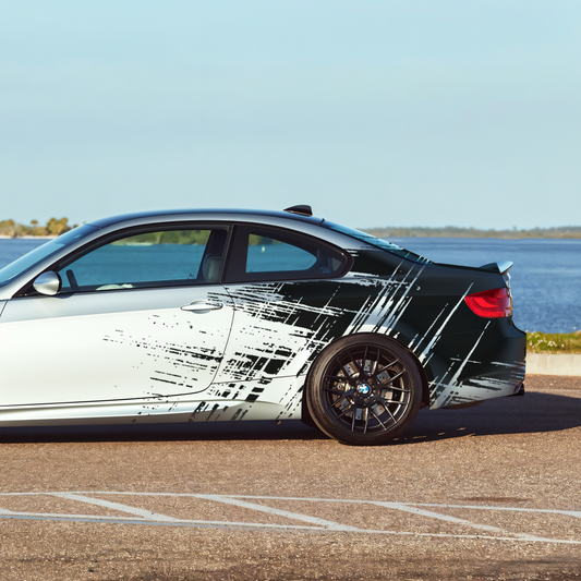 Black Painted design sides & Rear Car Graphics for All Cars (Both Sides and Rear)