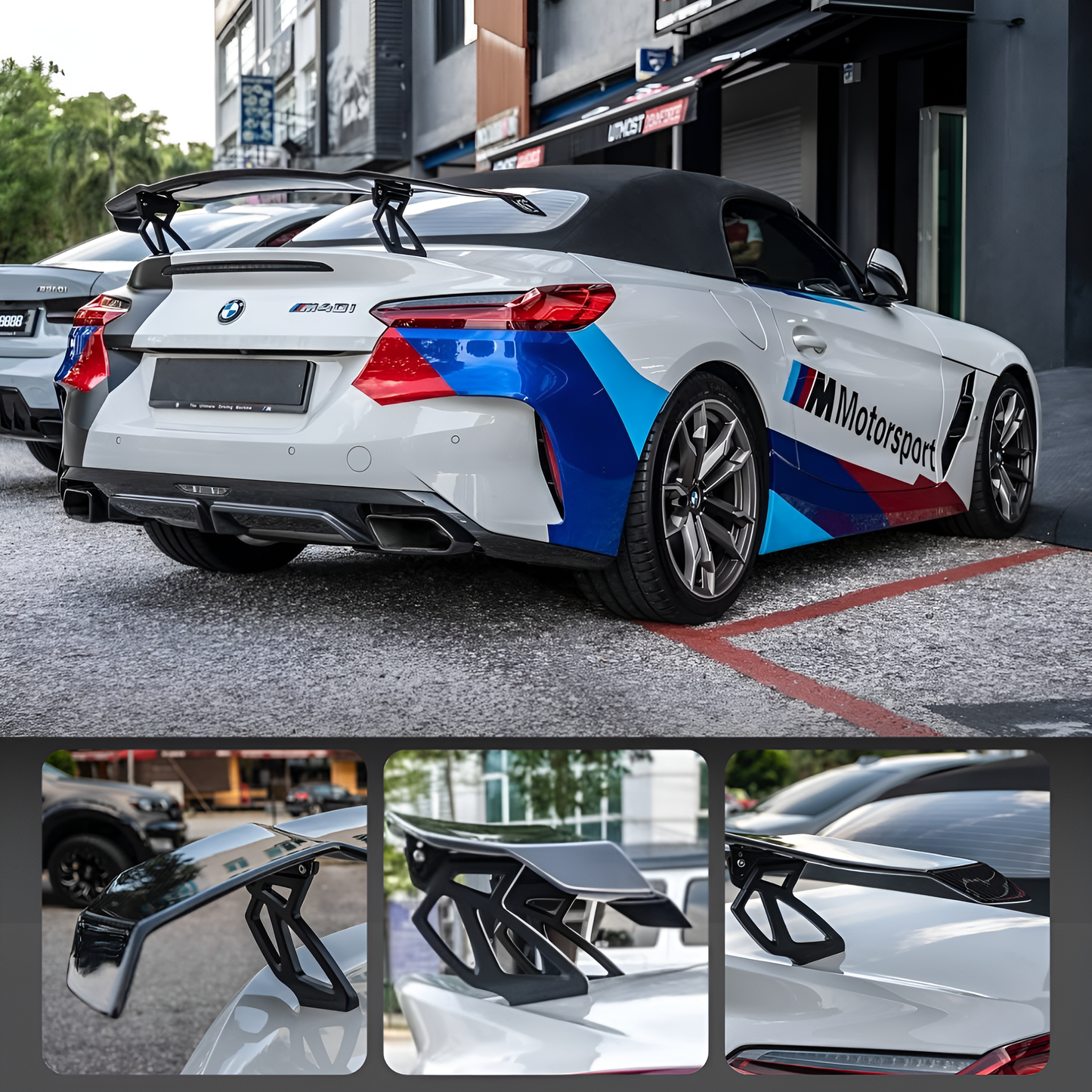Motorik Universal ABS Lambo Style Rear Spoiler Spoiler for Sedan Cars