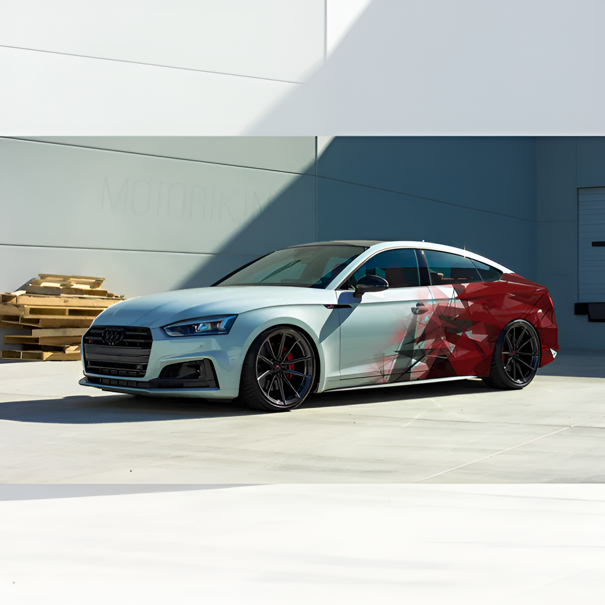 Motorik Red Crystal Shard Graphic for sedan Cars (Both Side)