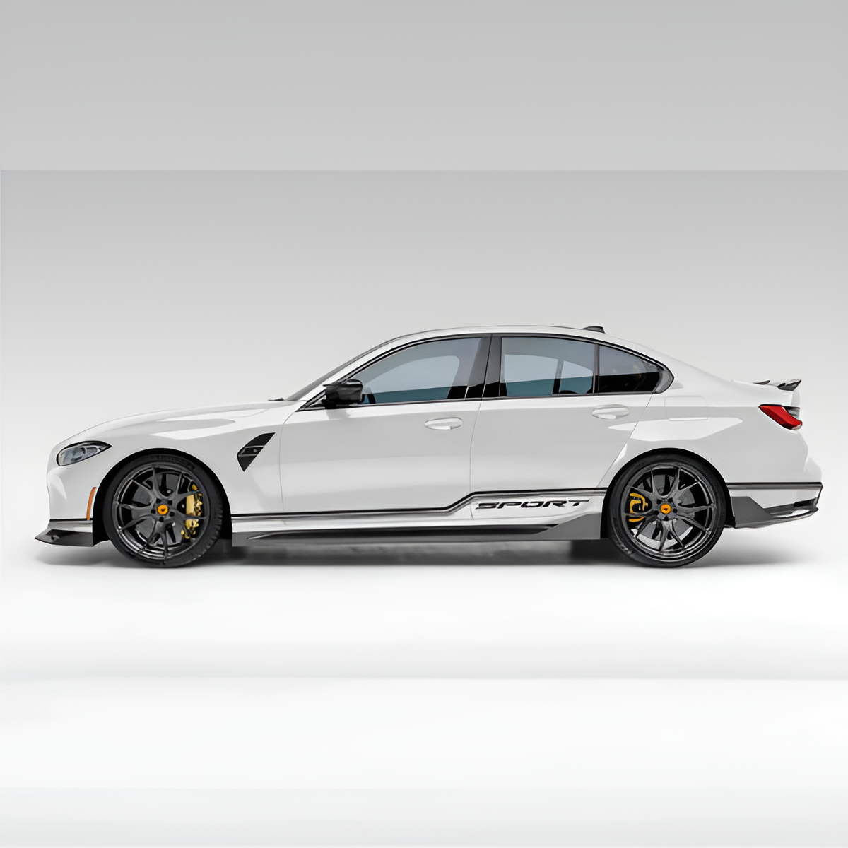 Motorik Black & White Stripe Minimalist Graphic for Sedan Cars (Both Side)