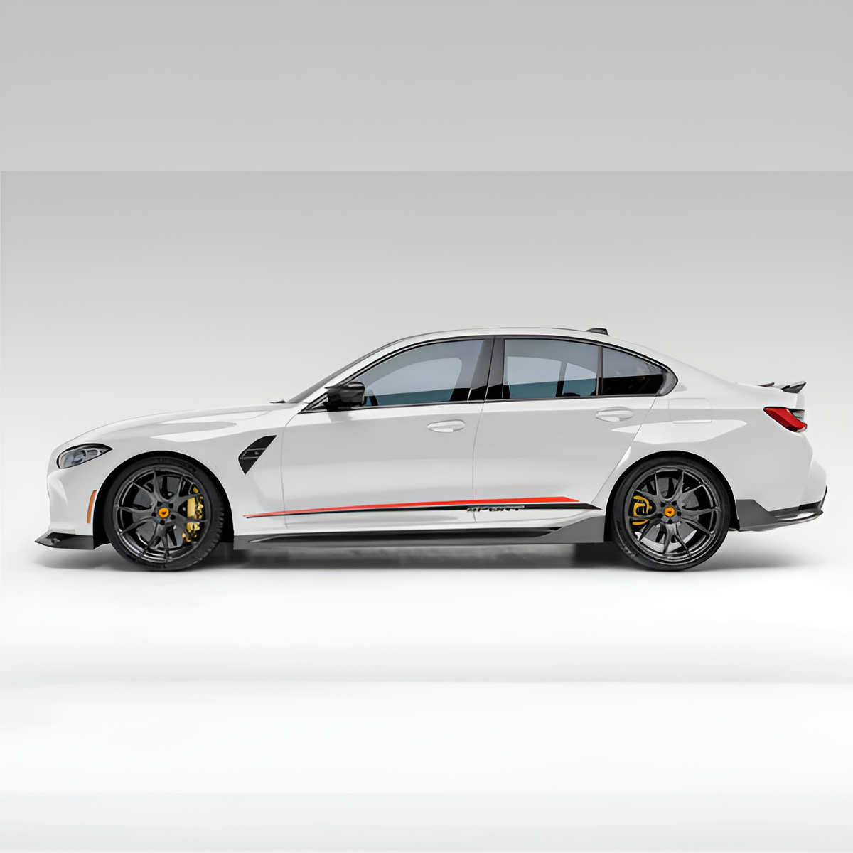Motorik Minimalist Red & Black Stripe Side Graphic for Sedan Cars – for (Both Side)