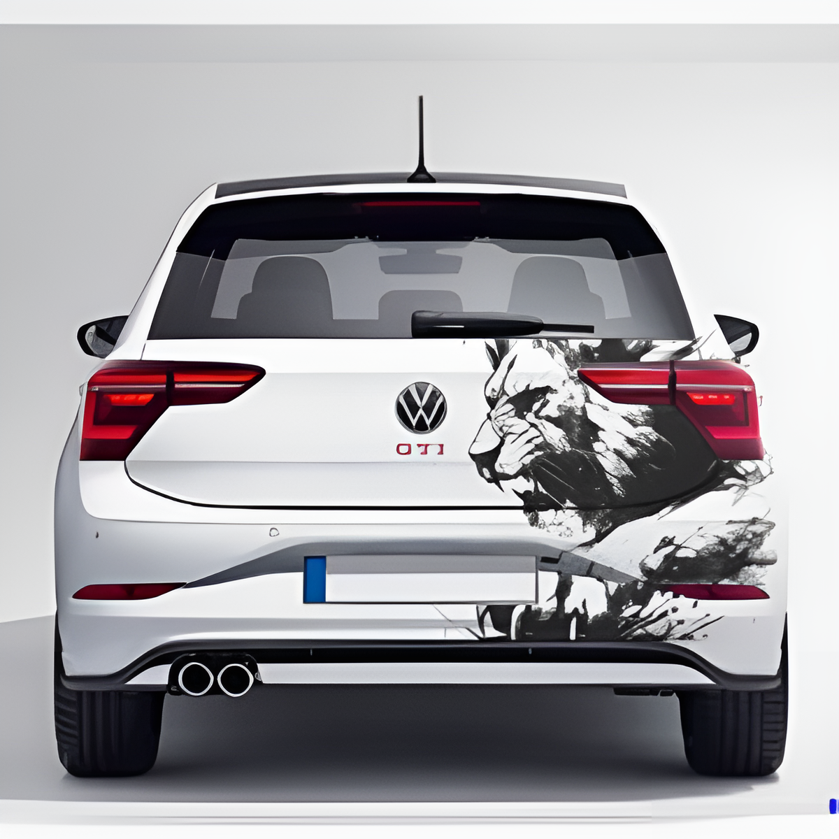 MOTORIK Lion Roar Sketch Style Car Rear Diggi Decal for all cars