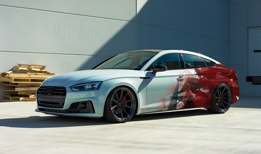 Motorik Red Crystal Shard Graphic for sedan Cars (Both Side AND Rear)