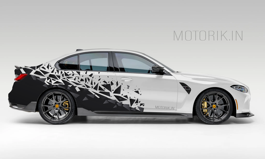 Motorik Black Dispersed Elements Side Graphics – for Sedans Cars (Both Side)