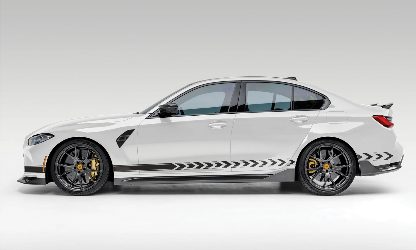 Motorik Black Chevrons Side Graphics – for Sedan Cars (Both Side)