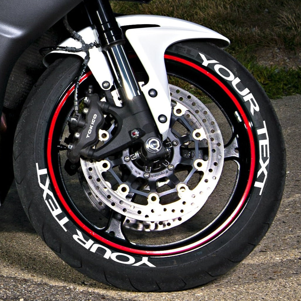 Motorik Make your own Text Bike Customized Tyre Sticker for 17 to 21 inch Wheels Set of wheels both sides