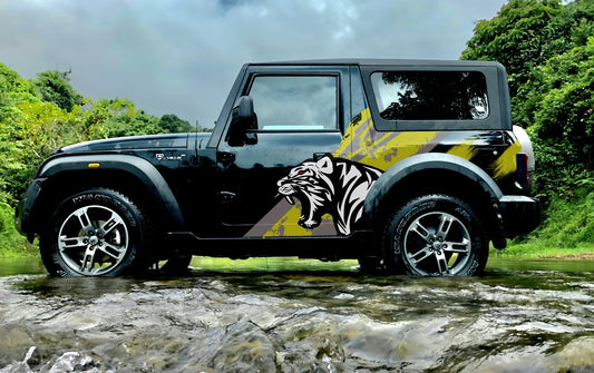 MOTORIK Jungle Roar Tiger SUV/XUV Car Side Graphics (Both Sides)