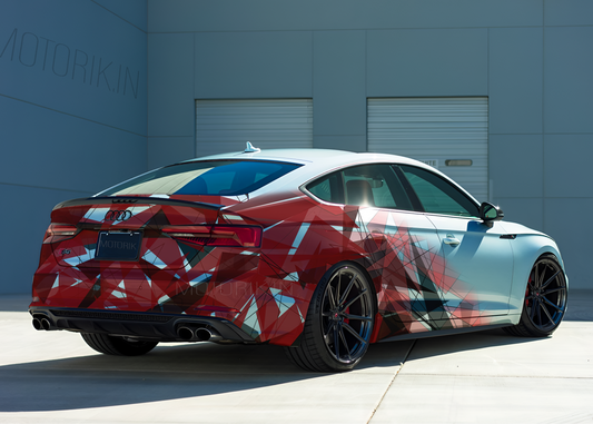 Motorik Red Crystal Graphic for sedan Cars (Both Side And Rear)