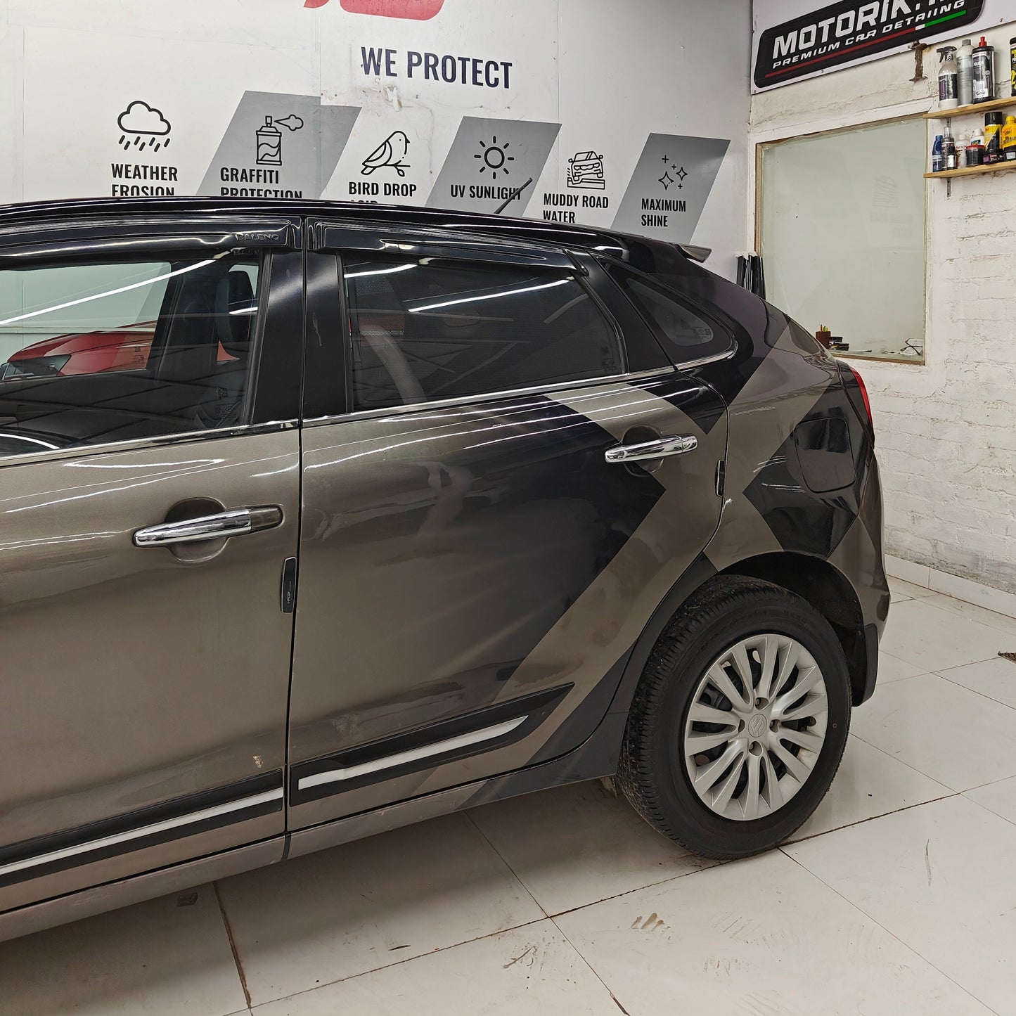 Big x custom car graphic wraps on a sleek vehicle showcasing premium detailing features