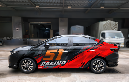 Sport racing Side Car Graphics for All Sedan Car (Both side)