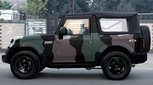 Camouflage-Grey-Black-Theme Full Car Wrap for all SUV Cars (Full Car Wrap)