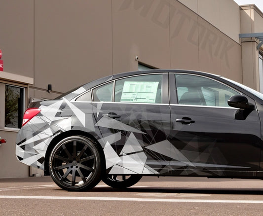 Black Car Crystal Sides & Rear Car Graphics for All Cars (Both Sides)