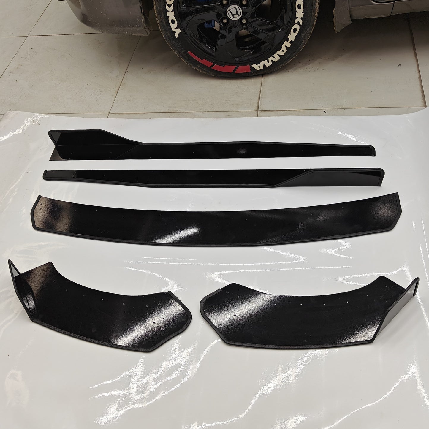 Set of 5 Motorik Detailing BMW bumper protectors in black for enhanced vehicle protection