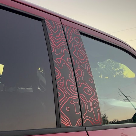 Motorik Tropical Theme (Red) B-Pillar Car Graphics Compatible for all cars (Both Sides)