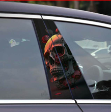 Gothic car graphics decals featuring a skull design with roses for unique vehicle styling