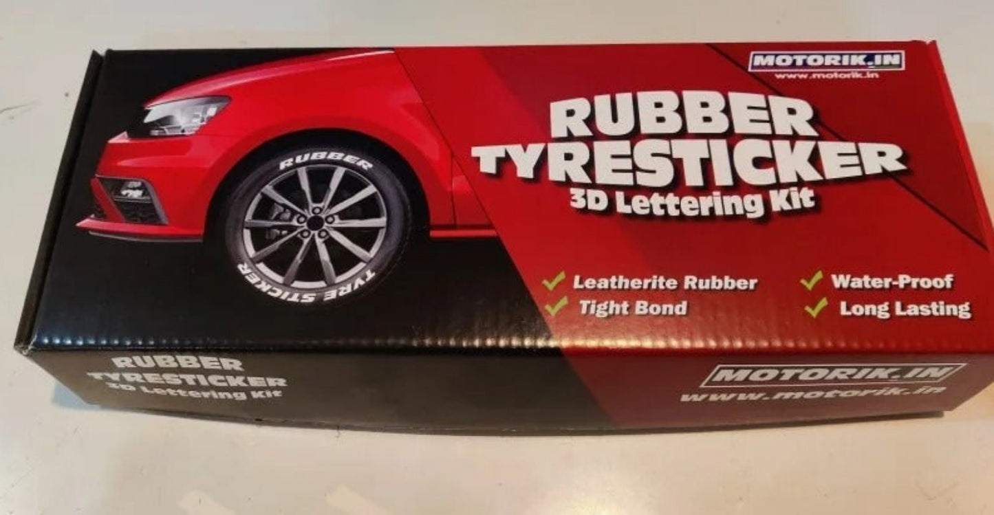 Motorik Detailing GT sports tire lettering kit featuring durable rubber for custom tire designs