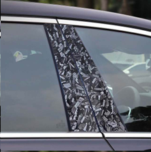 Hex Glow Black B-pillar car graphics enhancing vehicle style with a sleek and modern design