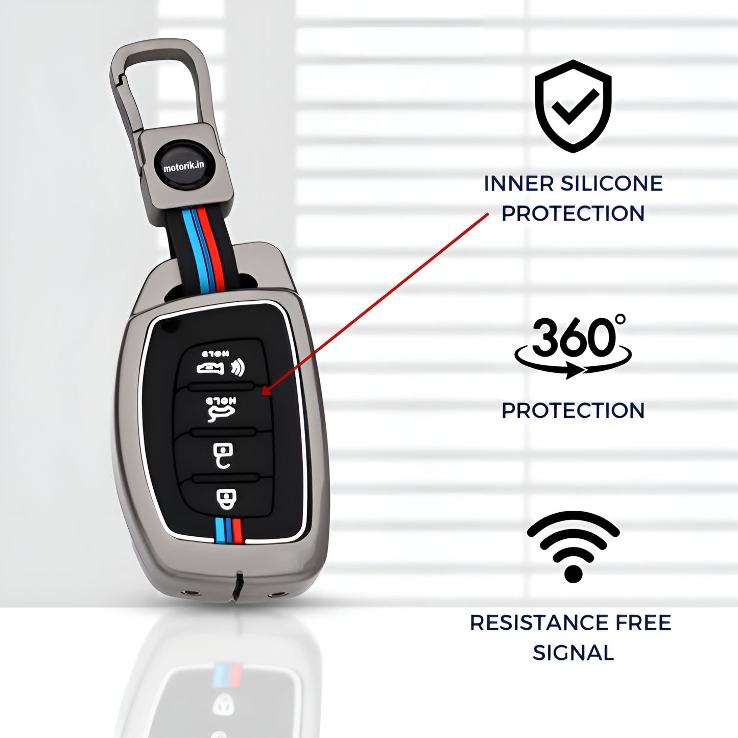 Smart key protector Hyundai with inner silicone protection and 360 degrees protection