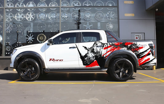 Rhino-Theme SUV Car Side Graphics (Both Sides)