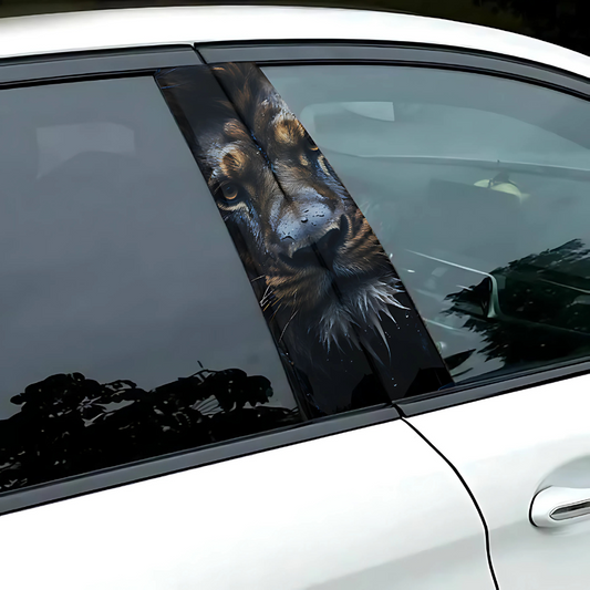 Lion car graphics decal for enhancing vehicle appearance with detailed lion design