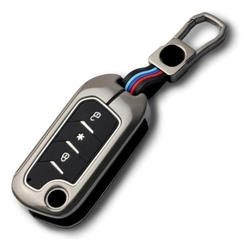 Stylish metal car key cover Mahindra with sleek design and durable finish for added protection