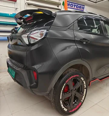 Motorik Dual-Layer Rear Spoiler for Tata Nexon EV – Aggressive Design | Matte Black Finish