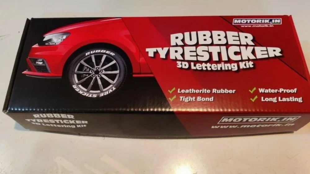 Motorik Detailing Rubber Tyre Sticker 3D Lettering Kit for bike tyre stickers permanent use with waterproof features