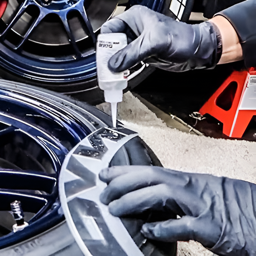 Motorik Detailing Tyre Sticker Application with Adhesive on Car Wheels for Custom Styling