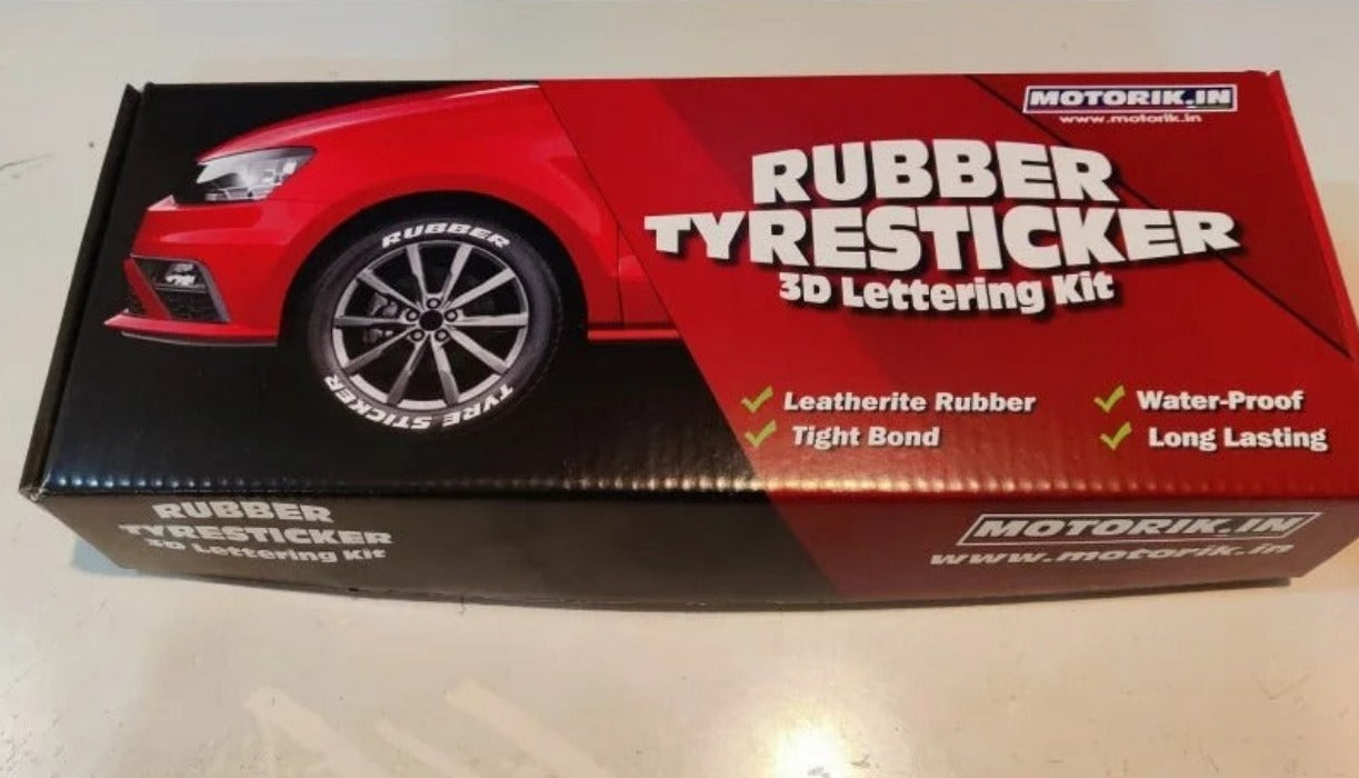 Motorik Detailing Rubber Tyre Sticker 3D Lettering Kit for BIT*CH RELAX(W) with waterproof and long-lasting features