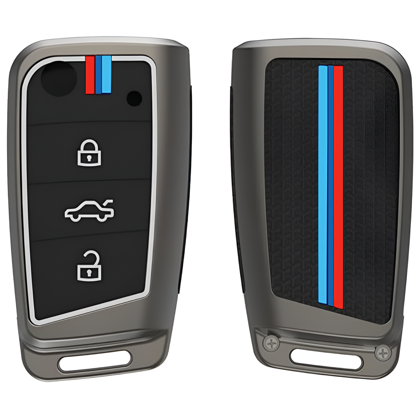 Skoda Volkswagen key cover featuring a sleek design with vibrant stripes for enhanced protection