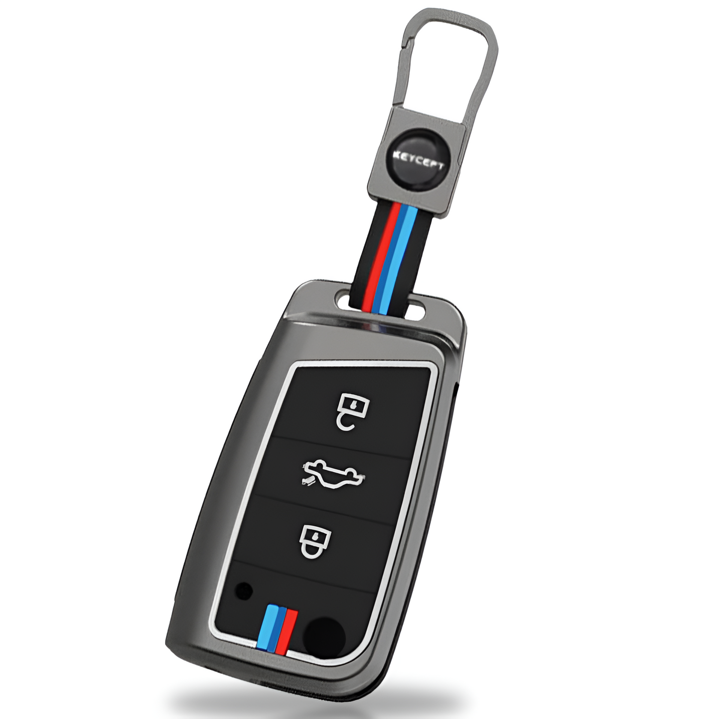 Stylish Skoda Volkswagen key cover with a modern design and secure attachment loop
