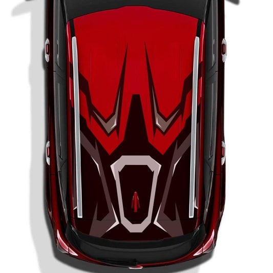 Vibrant red Spider roof graphics for cars designed by Motorik Detailing for a stylish look
