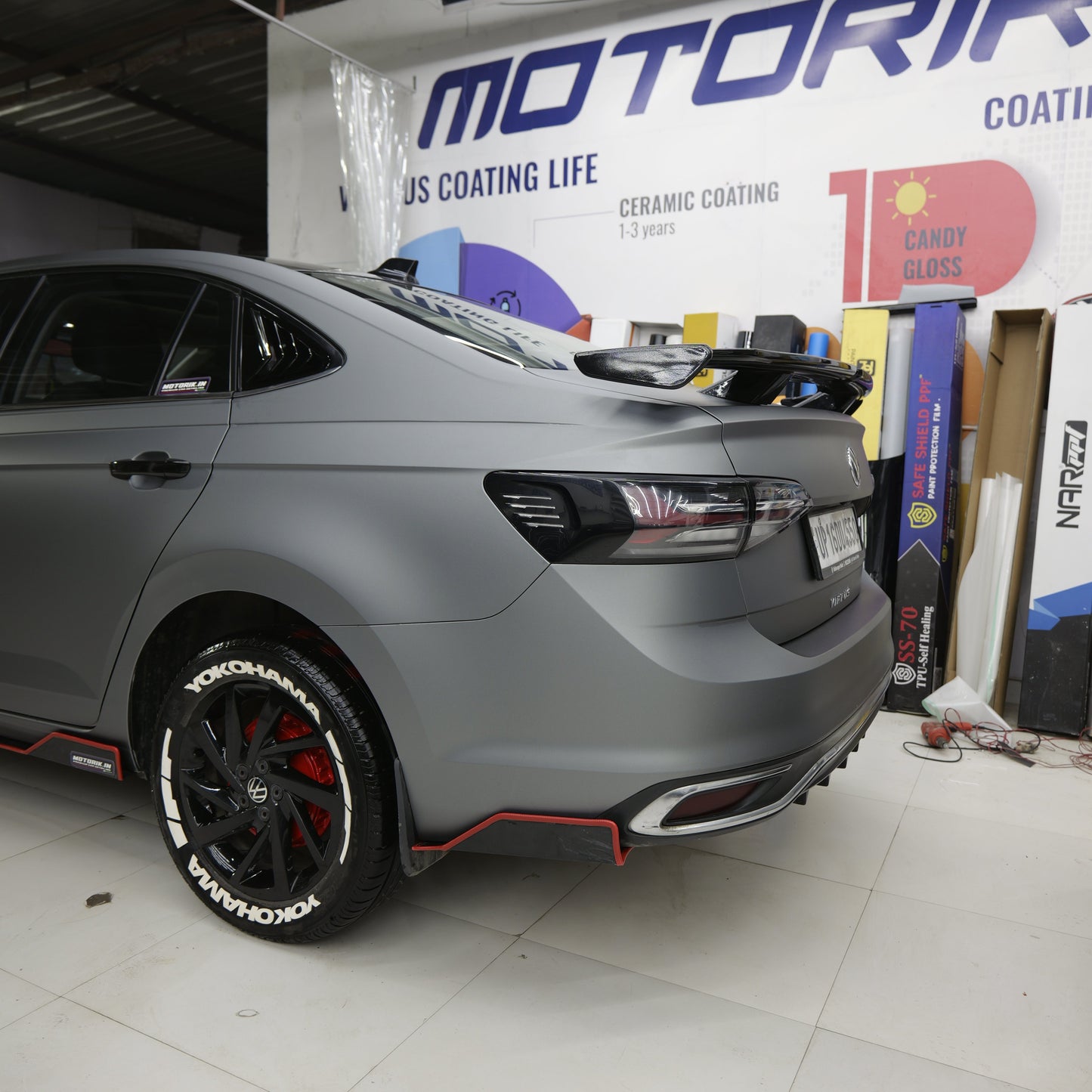 Motorik GT Spoiler FOR Virtus | Sporty Rear Spoiler for Sedan Car