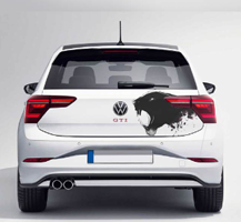 VW GTI Diggi Decal featuring a fierce lion design for car enthusiasts
