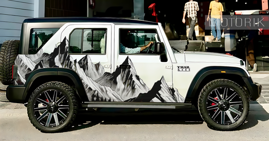 White-Thar-Mountain-theme Car Side Graphics for all SUV Car (Both Sides)