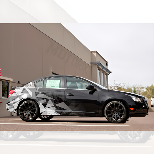 Black Car Crystal Sides & Rear Car Graphics for All Cars (Both Sides)