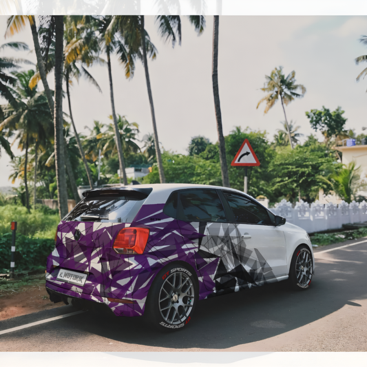 Purple Crystal Sides & Rear Car Graphics for All Cars (Both Sides and Rear)